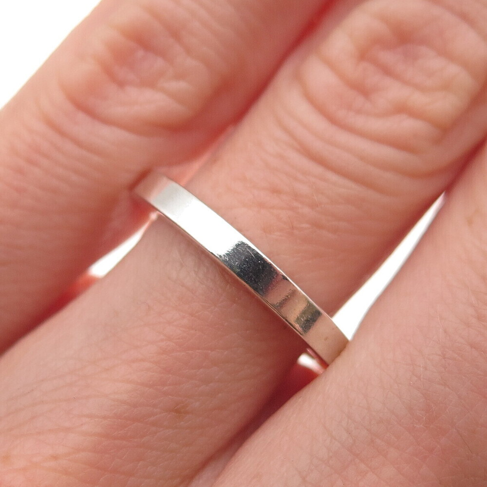 925 Sterling Silver Vintage Stackable Wedding Band Ring Size 6